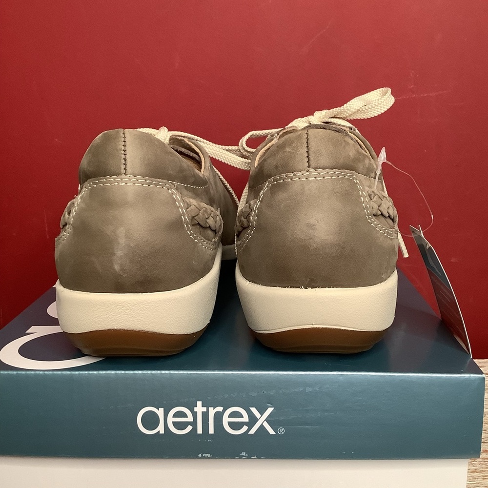 Aetrex Dana Lace-Up 9-9.5 Taupe Comfort Support Casual Sneakers Antimicrobial - Picture 12 of 14